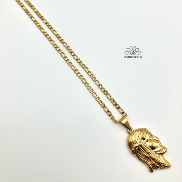 Jesus Necklace | Gold Plated Stainless Steel - Picture 10 of 11